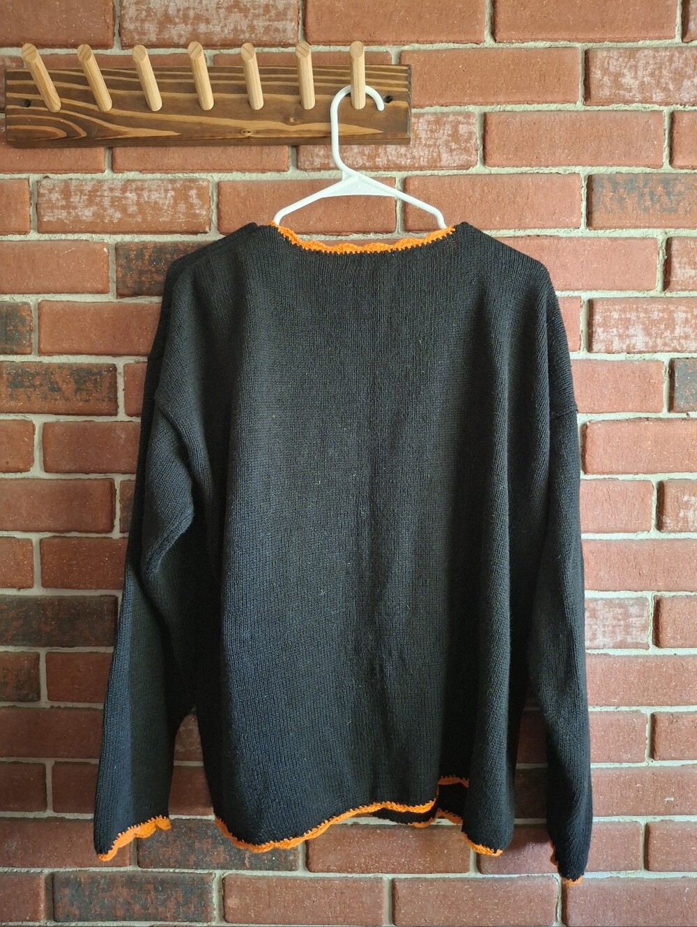 Halloween Pumpkin Embroidered Black Cardigan - Picture 5 of 5